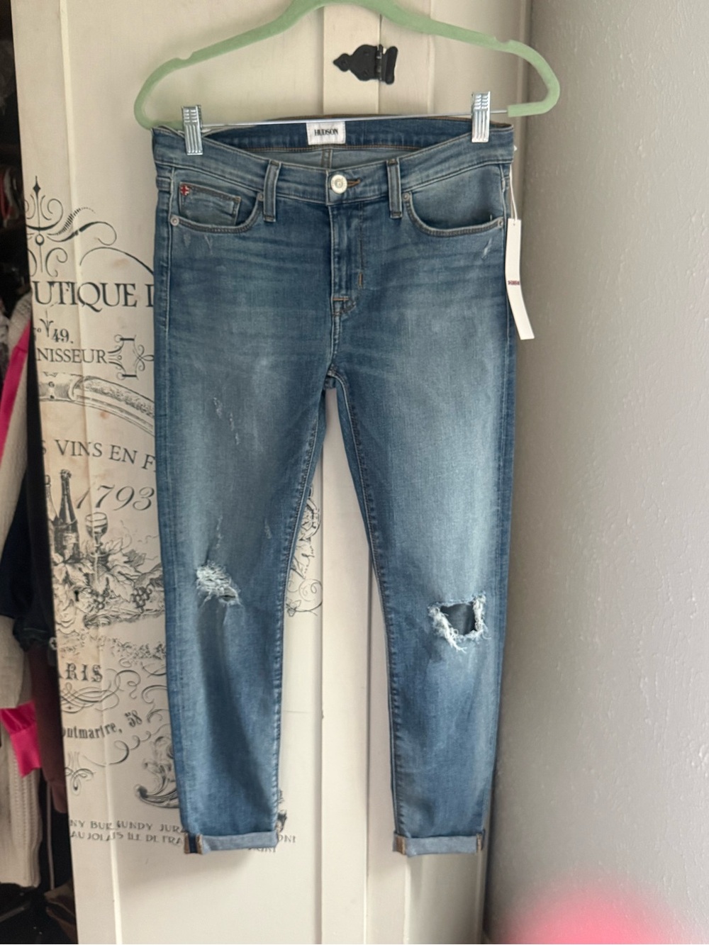 NWT Hudson Harkin Crop Super Skinny Jeans with Cuff.